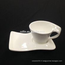 Coupe de café carrée italienne, coupe expresso, tasse en porcelaine pour cafétéria